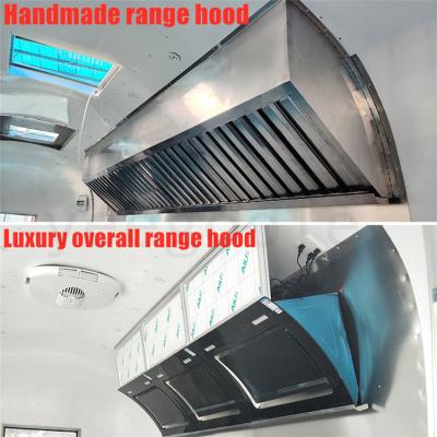 China Stainless Steel Trailer Customed Restaurant Kitchen Smoke Hood Cooking Range Hood Exhaust Hood for sale