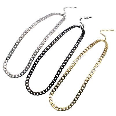 China Simple Buckle Chain Hip Hop Fashion Texture Couples Jewelry NK Hip Hop Stainless Steel 18K Gold Stainless Steel Electroplating Necklace for sale