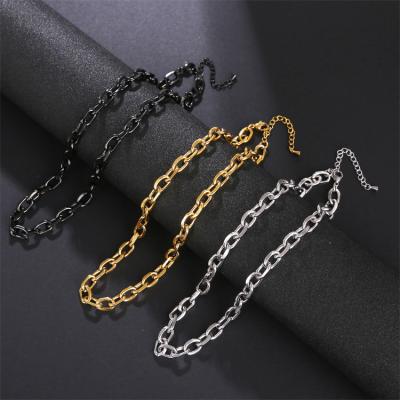 China Fashion Hiphop Jewelry Wholesale Gold Matching Necklace For Best Friends Stainless Steel Choker Chain Necklace For Men Hip Hop Jewelry for sale