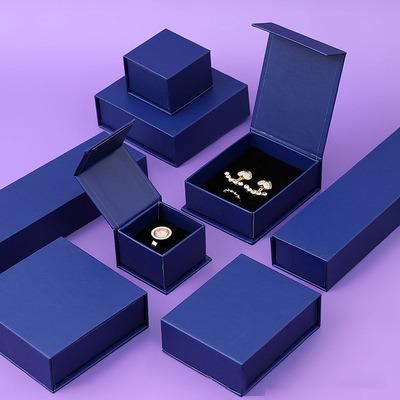 China 2021 New Fashion Recyclable Blue/Pink/Ring/Necklace/Earrings Box Grey/White/Black Like Book For Jewelry Decoration As A Gift For Friend for sale