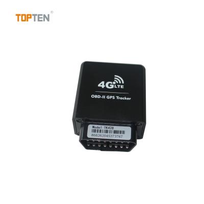 China Cheap TOPTEN TK428 OBDII 4G Automotive Tracker For Small Cars With Tracking Platform App for sale