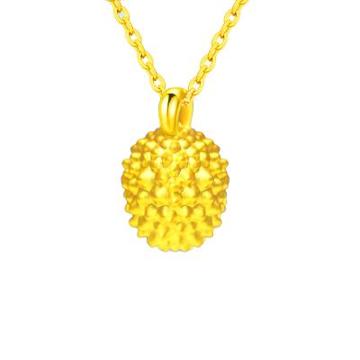 China FASHIONABLE Gold Durian Pendant 999 Foot Gold Durian Necklace Clavicle Pendant Chain for sale