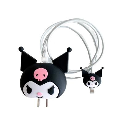 China Hot Selling Cute Silicone/PVC 3D Case AC Adapter Case Phone Charger Protector Wire Tie Usb Cable Protector for sale