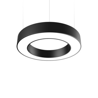 China Ring Lighting LED Geometric Elegant Black White Geometric Office Restaurant Clothing Store Lamp Iron Hotel/LOBBY/home Decoration Shape Pendant Light for sale