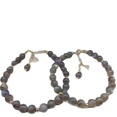 China Wholesale Trendy Hand Knitted Natural Healing Gemstone Beads Crystal Labradorite Bracelet For Jewelry Gifts for sale