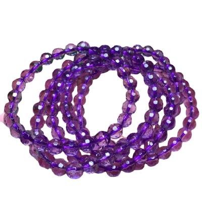 China Wholesale FASHIONABLE 6-7mm Natural Gemstone Healing Beads Stretch Crystal Amethyst Bracelet For Jewelry Gifts for sale