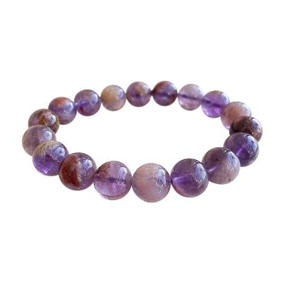 China Wholesale Hand Knitted Environmentally Friendly Natural Gemstone Healing Beads Stretch Crystal Violet Rutile Bracelet For Jewelry Gifts for sale