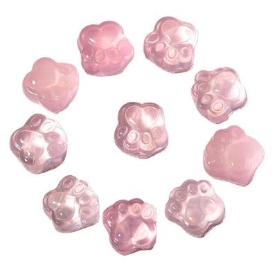 China Wholesale High Quality Natural Healing Gemstone Crystal Rose Quartz Cat Paws For DIY Pendant Necklace For Jewelry Gifts for sale