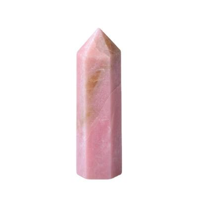 China Wholesale Natural Healing Stone Crystal Pink Opal Wand Point Gemstone Energy From Europe Towers For Fengshui Decoration Gift for sale