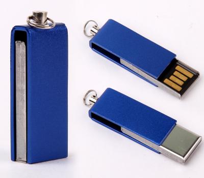 China Factory Mini Metal Swivel Usb Flash Custom Logo Usb Stick With Keychain From Metal Manufacturer for sale