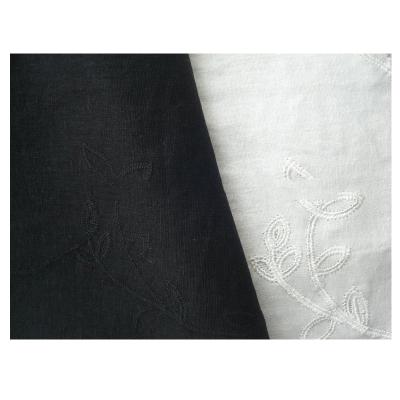 China Heat-insulation Embroidered White Linen Fabric for sale