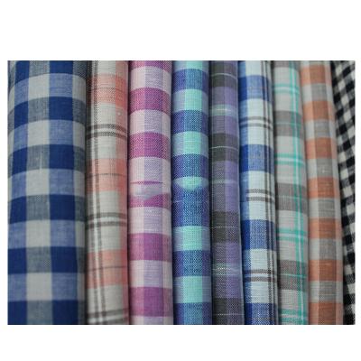 China Heat-Insulation Cotton Linen Yarn Dyed Check Fabric For Shirt for sale