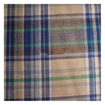 China Heat-insulation Yarn Dyed Blend Cheap Linen Cotton Fabric For Shirt for sale