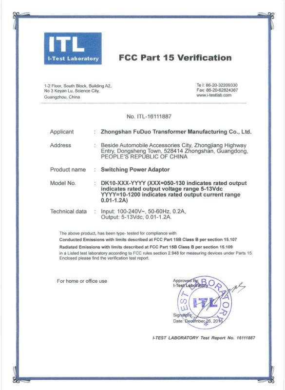 FCC - Zhongshan Kamshing Home Electric Appliance Co., Ltd.