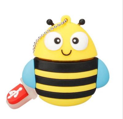 China Alimoto PVC Plastic Custom Bee Shaped USB Stick USB 2.0 USB Drive Flash Free Spare Parts Plastic One-Year Repair ROHS FCC CE for sale