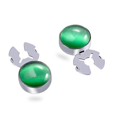 China Viable Green Glitter Silver Opal Stone Button Cover For Unisex for sale