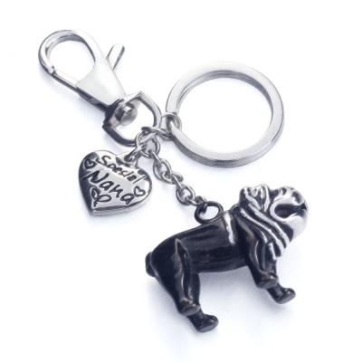 China New HeartTag Metal HeartTag Pendant Black Metal Love Buckle Fashion Bag Charm Key Chain Key Holder Steel Holder For Women Men for sale