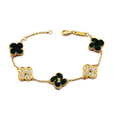 China TRENDY OEM Custom Four Leaf Clover Design Wind Wheel Shell Flower Bracelet for sale