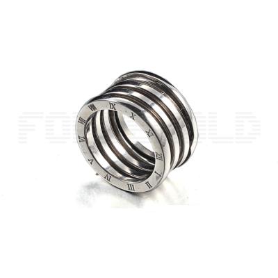 China Spiral Roman Numerals Stainless Steel Ring punk spring elastic stainless steel fashion for sale