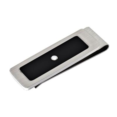 China High Quality Painting Modern Smart Black Drill Stainless Steel Money Clip Crystal Cash Clip Wallet for sale