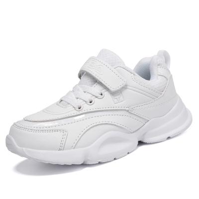 China Anti-slippery ready to ship white leather children's sneakers sports shoes for sale