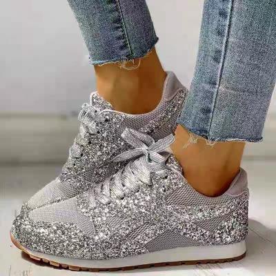 China Fashion Trend Size 36-43 Comfortable Bling Platform Sparkle Women's Fashion Sneakers for sale