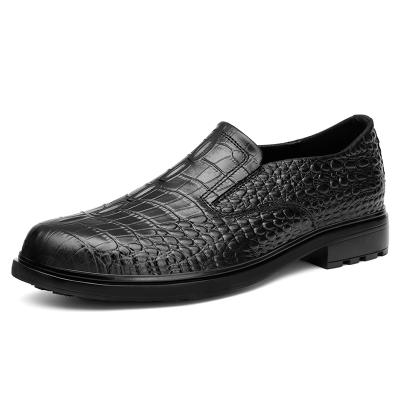 China Luxury Branded Good Quality Classic Crocodile Round Genuine Leather Waist Height Increasing Stylish Stylish Shoes For Men for sale