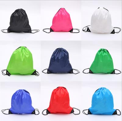 China Custom Design New Arrival Drawstring Backpack 210D Polyester DIY Custom Company Promotion Advertise Bag for sale