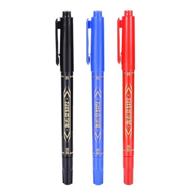 China 3 Colors Marker Pens Fiber Nib Marker for School and Office Dual Tip Marker Pens for Smooth Writing W-120 for sale