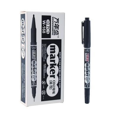 China Permanent Marker Pens Dual Tip Marker Pen for School and Office Oil Based Marker Pen 3Colors W-168 for sale