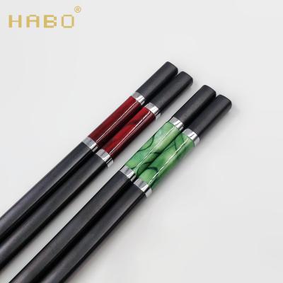 China Viable China Agate Style Porcelain Decoration Metal Ring Chopsticks For Gift for sale