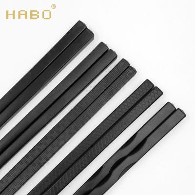 China Sustainable Hotel Special Environmental Friendly Pure Black Plastic Alloy Chopsticks for sale