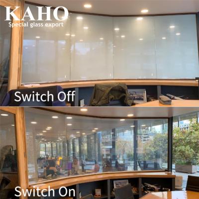 China Bank Film Power Switch Glass Price , 4-9mm Tempered Switchable Smart Glass Cost Per Square Foot for sale