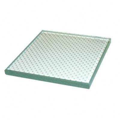 China Hot Sale High Pressure Resistant Walk On Glass Floor Acid Etched Glass 12mm , Non Slip Glass Floor for sale