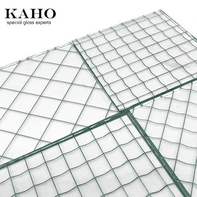 China Modern Baroque Grid Wire Cable Panel Inside Price Per Square Foot Glass With Metal Mesh for sale