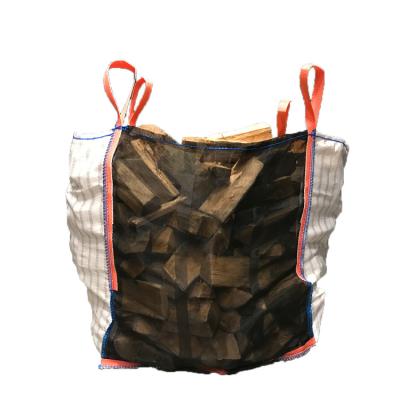 China Wholesale 1m3 1ton 1500kg Large Breathable Mesh PP Bulk Firewood Airy Bag For Firewood Packing Wooden Bulk Bags for sale