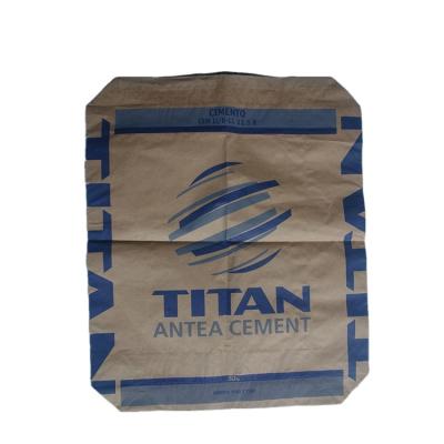 China 25kg 50kg Capacity Feature Brown Kraft Recyclable High Quality Breathable Heavy Duty Recyclable Paper Bags For Cement for sale