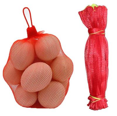 China 100% PE Logo Printing Mesh Bag Net Mesh Bags Customizable For Vegetable And Fruit Packing for sale