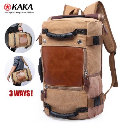 China 2020 hot sale waterproof kaka 3 ways hot sale outdoor custom travel backpack luggage traveling men hiking laptop canvas backpack bag for men for sale