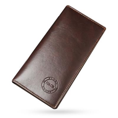 China Wholesale Cheap Wholesale Men's Slim Leather Smart Wallet Custom Credit Card Waterproof Factory New Long Design for sale