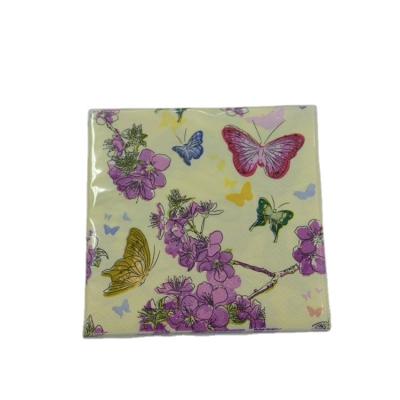 China Customized Traditional Butterfly Paper Napkins Towels Napkins Virgin Pulp Disposable Napkin for sale