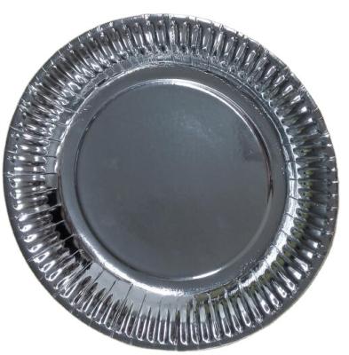 China Party Silver Paper Plate For Modern Party Decoration Paper Plate Party Supplies for sale