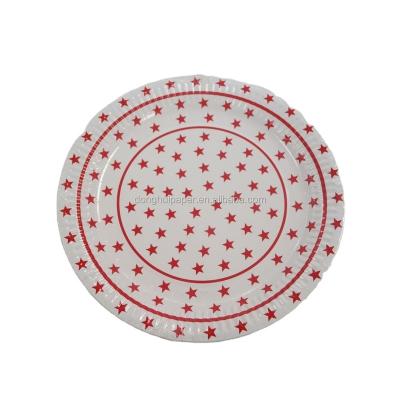 China Single Wall Custom Design Party Paper Plates For Baby Shower Bridal Shower Birthdays Paper Plates for sale