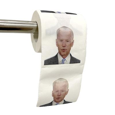 China Custom Printed Toilet Paper Roll Joe Biden Bathroom Tissue Funny Factory Gag Wholesale Political Novelty Virgin Wood Pulp Gift for sale