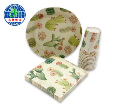 China Paper Cup / Paper Plate / Printed Paper Napkin Sets Party Napkin Favorable Printing Paper for sale