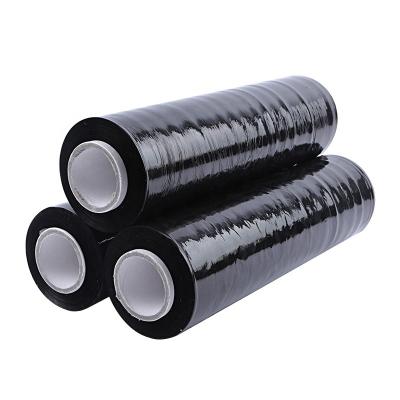 China Good Quality Lldpe 20Micron 50 Kg Stretch Film Stretch Black Film Rolls for sale