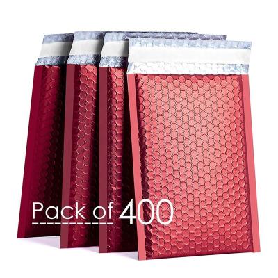 中国 Shinning Padded Bubble Mailer Cosmetic Packaging Metallic Plastic Light Red 7 X 10 Small 販売のため