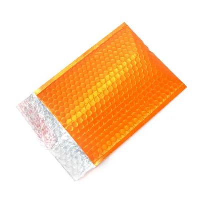 China Custom Size Self Sealing Bubble Mailer Orange Matte Metallized Air Bag for sale