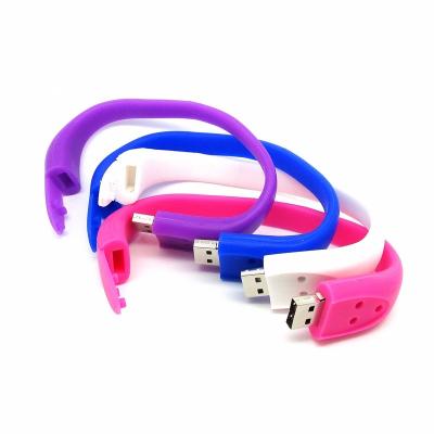 China Custom Silicone Rubber Snap Wristband PVC Wristband Workout USB Training Outdoor Sport Wrist USB Pen Drive for sale