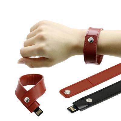 China PU Wristband Pendrive 64GB 32GB 16GB 8GB 4GB Pen Drive Leather Wristband 256GB USB2.0 Leather Memory Stick Disk for sale